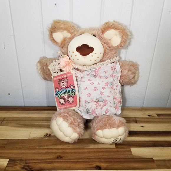 VTG 1985 Xavier Roberts 22" Hattie Furskin Plush Teddy Bear Stuffed Animal Toy - Picture 1 of 12